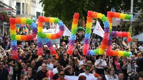 Pride parade in Cardiff
