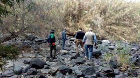 Personnel from the National Commission for the Search of Persons (CNBP) carry out search tasks at different sites in the town of Salvatierra, Guanajuato