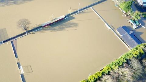 Stourport Swifts' pitch was under four feet of water