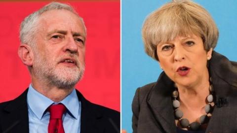 Jeremy Corbyn and Theresa May