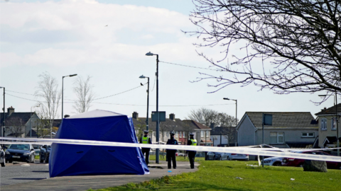 Garda crime scene tent