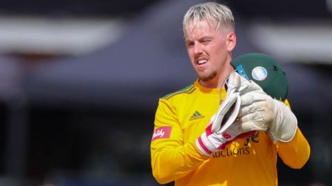 Tom Moores in action for Nottinghamshire