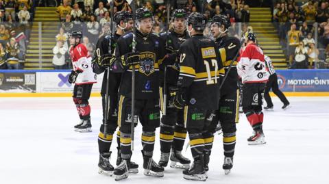 Panthers team-mates group together in fixture vs Amiens