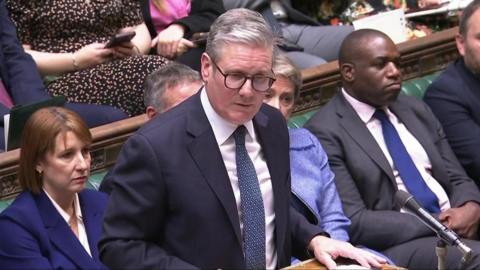 Screen grab of Prime Minister Sir Keir Starmer speaking during Prime Minister's Questions i