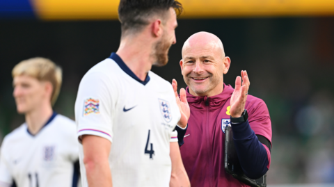 Lee Carsley reacts after England beat the Republic of Ireland in Dublin