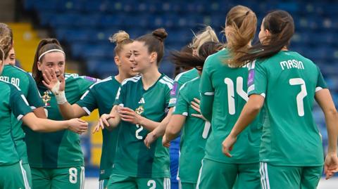 Northern Ireland players celebrate