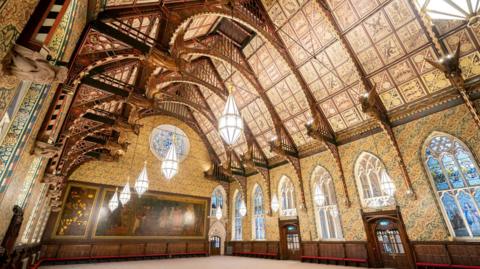 The Great Hall inside Grade I-listed Rochdale Town Hall.