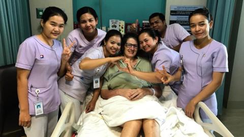 Ms Trueman in hospital in Cambodia