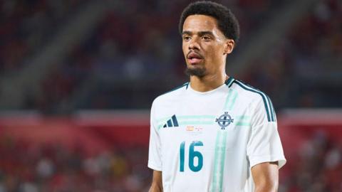 Jamal Lewis in action for Northern Ireland