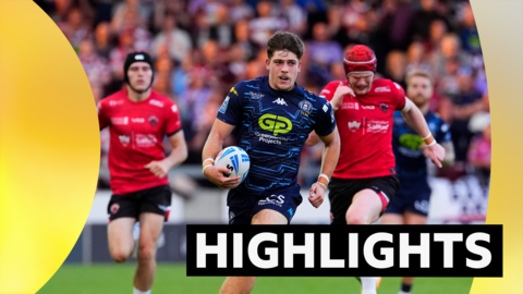Jacob Douglas breaking through to score a try