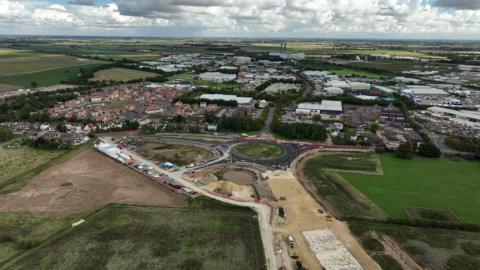 Drone shot of Spalding Road