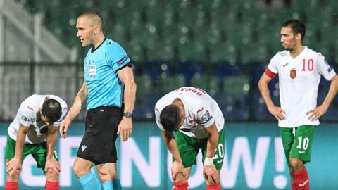 Bulgaria players after their 3-2 defeat by Kosovo