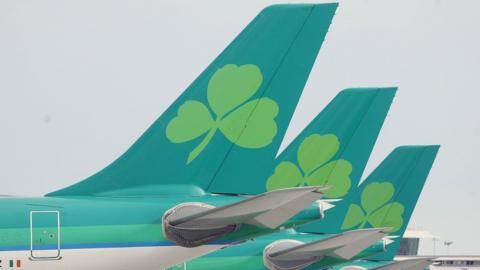 Tails of Aer Lingus planes