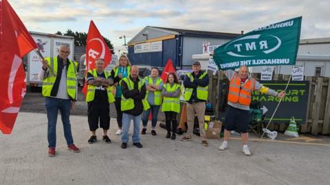 RMT union members striking in Truro