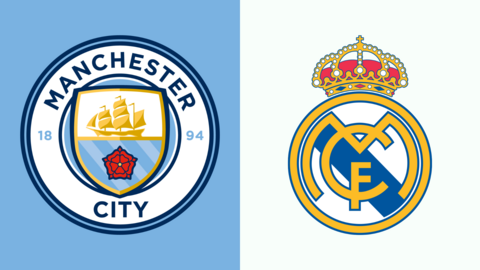 Manchester City and Real Madrid club badges