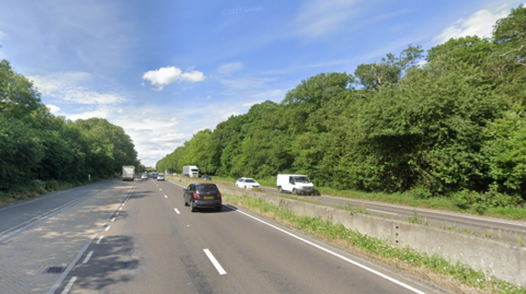 Oxford's Eastern Bypass is a dual carriageway bordered on both sides by trees in this image