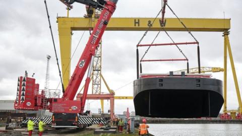 Harland and Wolff crane at shipyard in east Belfast