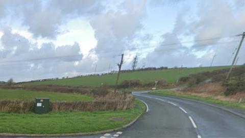 Minffordd Road, Caergeiliog, on the approach to junction 4 of the A55