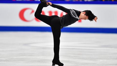 Nathan Chen during his gold medal free skate