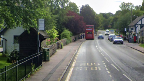 Bus stop near Bradgate Park in Leicestershire