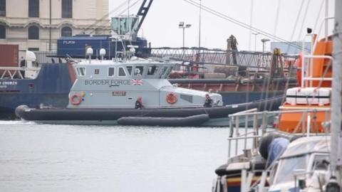 Border Force boat arrives with migrants on board