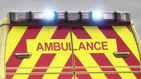 Rear of a North West Ambulance Service vehicle