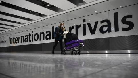 Passenger arriving at Heathrow airport