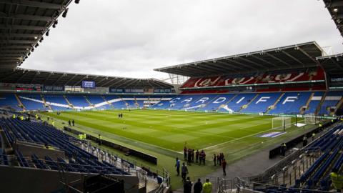 A general view of Cardiff City Stadium under a cloudy sky