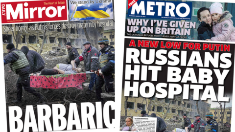 Daily Mirror and Metro front pages