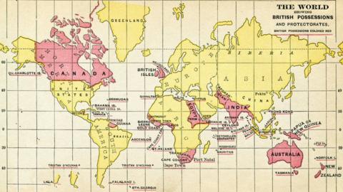 An old map showing the British Empire