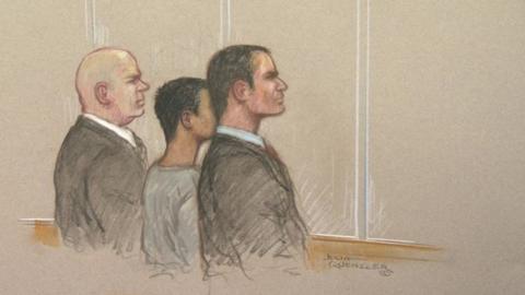 A court sketch of the sentencing hearing