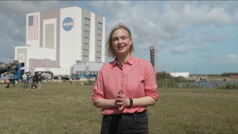 Rebecca Morelle at the Artemis launch site