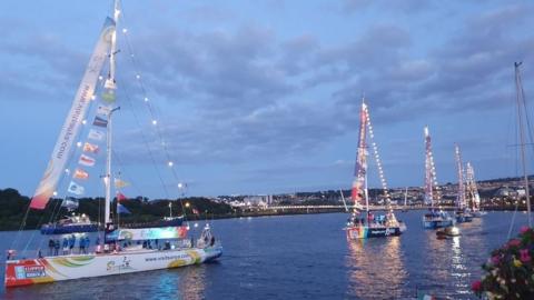 Crowds thronged to see the boats on Friday night