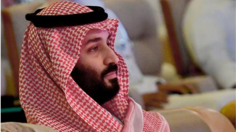 Saudi Crown Prince Mohammed bin Salman attends a conference in the Saudi capital Riyadh on October 24, 2018.