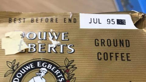 Out-of-date coffee given to food bank. Pic: Sue Durant