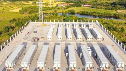 A stock image of a battery energy storage site