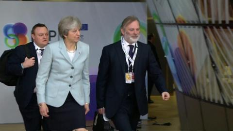 Richard Jackson, left, with the PM and Sir Tim Barrow