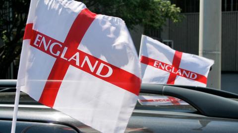 england flag on a car