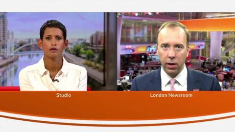 Naga Munchetty and Matt Hancock