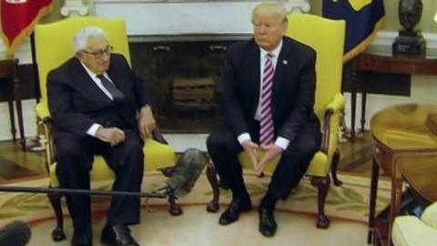 Trump and Kissinger in the Oval Office