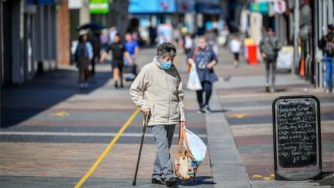 Shoppers in Merthyr Tydfil