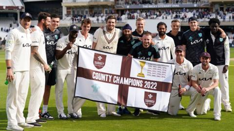 Surrey celebrate winning the County Championship