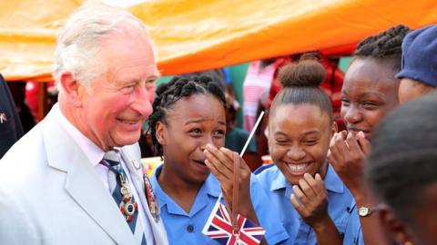 King Charles III on a visit to St Vincent and the Grenadines in 2019
