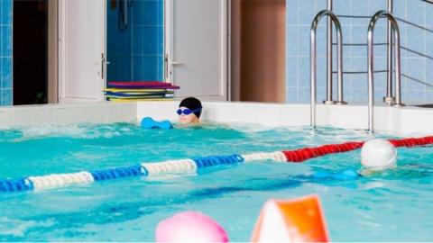 Boy in pool