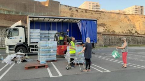 Southern Water bottle station in Asda car park