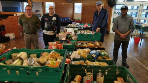 Volunteers at the Spires Foodbank in Sheffield