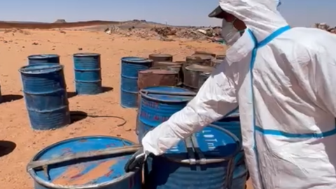 Official appears to show missing drums of uranium found near Chad border