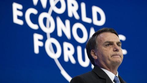 Brazil's President Jair Bolsonaro at the World Economic Forum