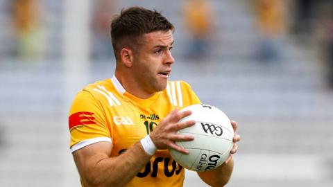 Antrim's Paddy McBride in action against Meath in last year's Tailteann Cup semi-final