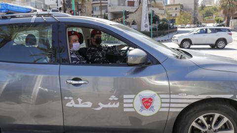 File photo showing Lebanese police car in Beirut (22 March 2020)